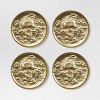 4pk Metal Coasters Gold - Threshold™ - 3 of 3