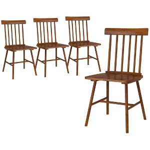 HOMCOM Windsor Dining Chairs Set, Farmhouse Wooden Kitchen Chairs with Rubber Wood Frame, Spindle Back for Dining Room, Living Room - 1 of 4