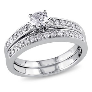 EVERLY JEWELRY | Sterling Silver 1/2 CT Diamond TW Bridal Set Ring - 1 of 4