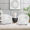 Set of 2 Liria Wooden Upholstered Barrel Chair for Livingroom with Metal Swivel Base | ARTFUL LIVING DESIGN - 2 of 4