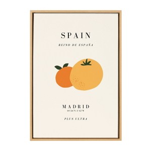 Kate and Laurel Sylvie Travel Poster Spain Framed Canvas by Chay O., 23x33, Natural - 1 of 4