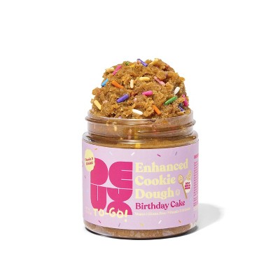 DEUX Vegan Gluten Free Birthday Cake Edible Enhanced Cookie Dough - 4oz