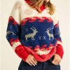 Women's Reindeer Snowflake Sweater - J.NNA - 2 of 4