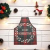Unique Bargains Christmas Aprons Linen Red Black Green Beige 21.65"x26.77" 1Pcs - 2 of 4