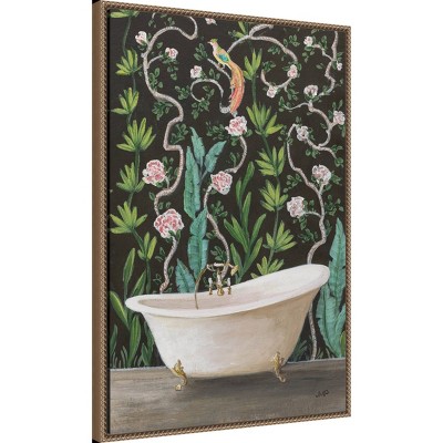 23"x33" Botanical Bath II Framed Canvas Wall Art with Bronze Frame