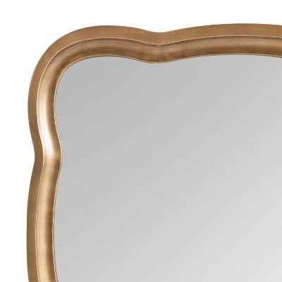 Gold Scalloped Rectangular Wood Wall Mirror, 24x38