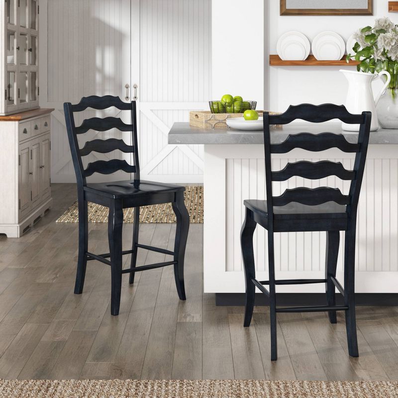 Set of 2 24" South Hill French Ladder Back Counter Chairs - Inspire Q, 3 of 16
