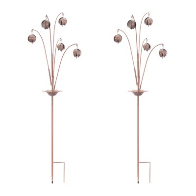 Iron Floral Spray Garden Stake (Set of 2)
