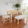 Mshliw 6-Piece Dining Table Set with Upholstered Chairs and Bench, Ash Veneer Top, Sofa Table,Rubberwood Legs, for Kitchen or Dining Room - 3 of 4