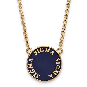 Black Bow Jewelry 14k Yellow Gold Plated Sterling Silver Sigma Sigma Sigma Greek Life Necklace 18 Inch - 1 of 4