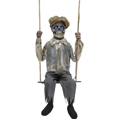 Halloween Express  Animated Swinging Skeletal Boy Halloween Decoration - Size 62 in - Gray