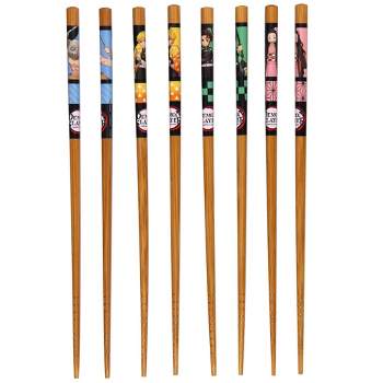 Wood Chop Sticks Wooden Chopsticks Groove Reusable Natural Pattern  Chopsticks,5 Pair Red Sandalwood Grooved