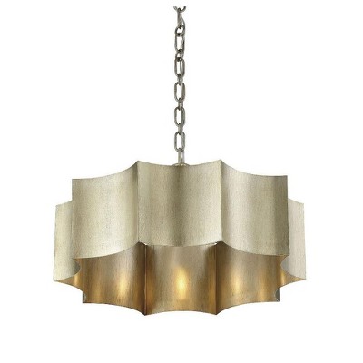 Shelby Starburst 22'' Drum Pendant Light in Gold Patina