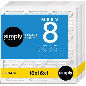 Simply Air Filters, MERV 8, 8 Pack, Furnace Air Filter for HVAC - 1 of 4