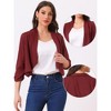 Allegra K Women's 3/4 Ruched Sleeve Shawl Lapel Lightweight Open Front Cardigans - 2 of 4