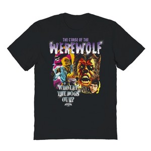 Horror Line Men's Who Let The Dogs Out Halloween Short Sleeve Graphic Cotton T-Shirt - Black S - 1 of 3