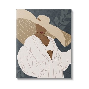 Stupell Industries Boho Sun Hat Botanical Leaf Canvas Wall Art - 1 of 4