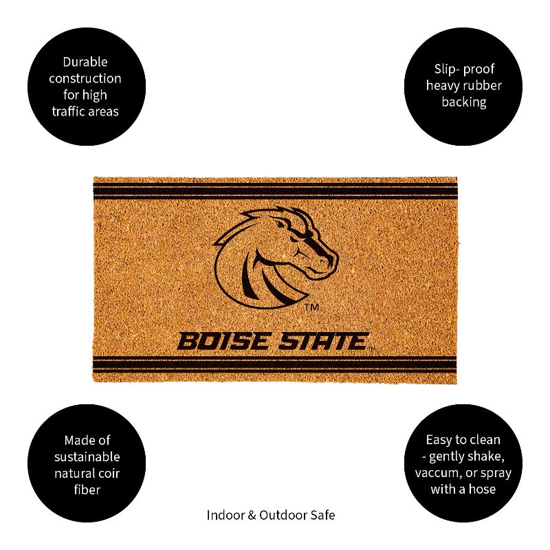 Evergreen Boise State University Logo Turf Mat, Brown- 28 x 16 Inches Indoor Outdoor Doormat, 4 of 8