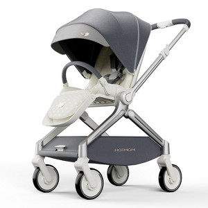Hot Mom Deluxe Ultra-Light Baby Stroller with Intelligent Reversing Seat & Anti-Shock Tires – Versatile Travel System for Newborns to Toddlers - 1 of 2