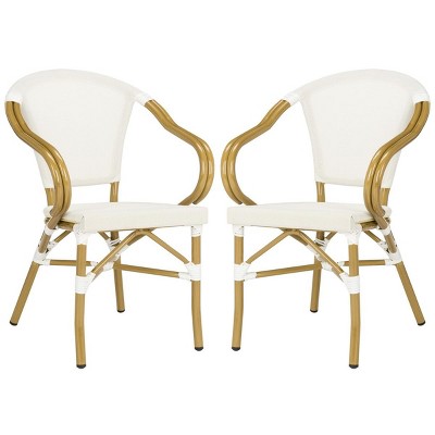 Karine Beige Aluminum Frame Transitional Arm Chair