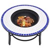vidaXL Mosaic Fire Pit Blue and White 26.8" Ceramic - 4 of 4
