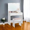 Modern Makeup Vanity Desk with Mirror, Lights, and Power Outlets: Stylish Storage Solution for Bedroom Beauty Routines - 2 of 4