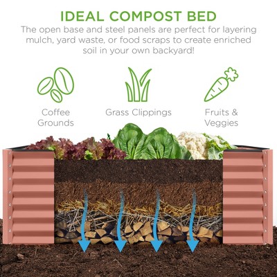 Terracotta 6x3x2ft Outdoor Metal Raised Garden Bed
