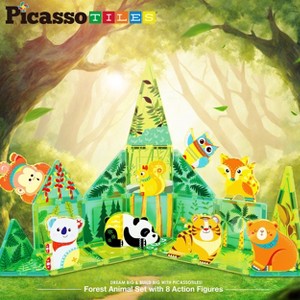 PICASSO-TILES Magnetic Tiles for Kids, Construction STEM Building Blocks Educational Toy - 1 of 4