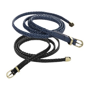INSPIRE CHIC Women Skinny Braided Belt  Woven - Pin Buckle Casual  Waist Belt for Dresses - 1 of 4