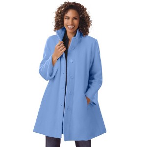 Woman Within Fleece Swing Funnel-Neck Coat - 1 of 4