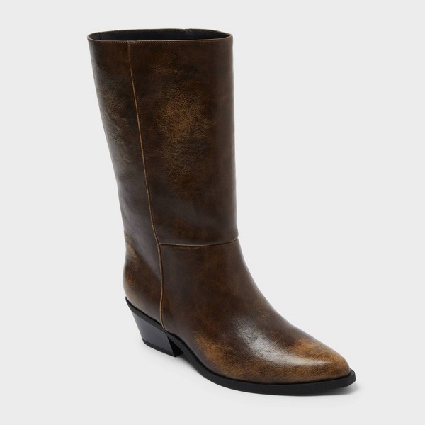 Botas de mujer Carmen con acabado desgastado - Universal Thread™ color café