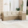 vidaXL Garden Sofa Set Beige Poly Rattan, Powder-Coated Steel Large - 2 of 4