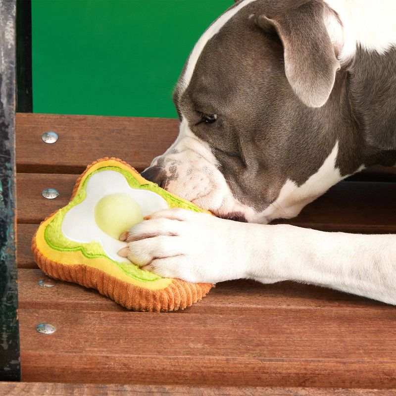 BARK Avocado Millenial Toast Dog Toy, 5 of 8