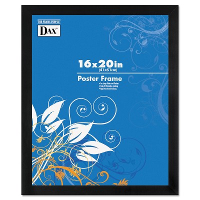 Dax Black Solid Wood Poster Frames w/Plastic Window Wide Profile 16 x 20 2863V2X