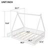 CAVINAS Kids Toddler Bed with Guardrails,Floor Bed with Tent-shaped Design,Twin/Full Size Montessori Bed for Bedroom,White/Brown/Gray/Off-White - 3 of 4