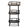 Bristol Rustic Industrial Style Metal and Wood Mobile Serving Cart - Brown - Baxton Studio - 3 of 4