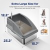 JOEJOY Cat Litter Box,Large Stainless Steel Cat Litter Box with Lid for Big Cats, High Side,Anti-Leakage,Non-Sticky, Easy Clean,Odorless - 2 of 4