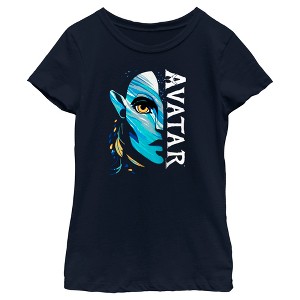 Girl's Avatar: The Way of Water Neytiri Half Face Logo T-Shirt - 1 of 4