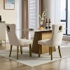 QingMoon Velvet Dining Chairs Set of 2, with Lion Head Pulls Ring and Golden Solid Wood Legs, Legs Nailhead, for Living Room,Apartment - 4 of 4