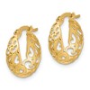 Black Bow Jewelry Tapered Scroll Hoop Earrings in 10k Yellow Gold, 16mm (5/8 Inch) - 2 of 4