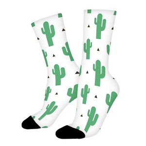 Cacti Women Printed Crew Socks Funny Funky Socks Soft Polyester Novelty Gifts for Artists Men - 1 of 1