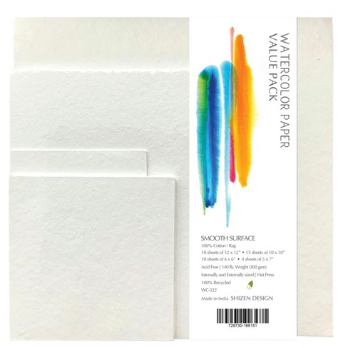 Shizen Design Watercolor Paper Value Pack, 140 Lb, 39 Sheets : Target