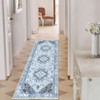 Vintage Washable Floral Printed Area Rug with Non-Slip Backing Farmhouse Oriental Distressed Low Pile Carpet - 4 of 4