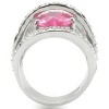 Slickblue Rhodium Brass Ring with Rose CZ Stones for Women, Heart Design for Valentine's Day, Size 7-8 - 3 of 4