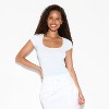 Women's Seamless Cap Sleeve Square Neck T-Shirt - Wild Fable™ - 2 of 4