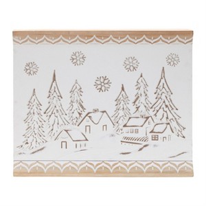 Winter Village Wall Art Wood 19 Inch Rustic Christmas Wall Decor by Melrose - 1 of 3