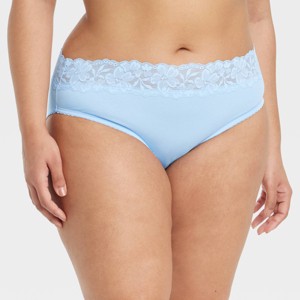 Women's Cotton Blend Bikini Underwear with Lace - Auden™ - 1 of 3