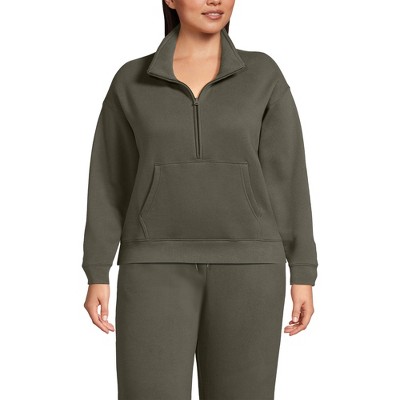 Lands' End Women's Serious Sweats Relaxed Long Sleeve Half Zip Sweatshirt