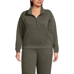 Lands' End Women's Serious Sweats Relaxed Long Sleeve Half Zip Sweatshirt - 1 of 3