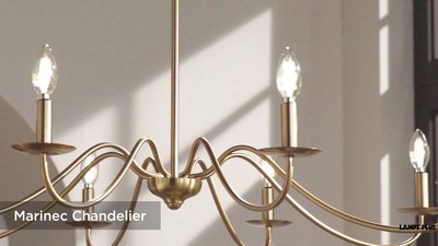 Soft Gold Farmhouse 45" Wide Rustic 8-Light Chandelier